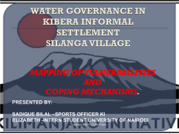 WATER GOVERNANCE IN KIBERA SLUMS