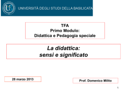La didattica: sensi e significato