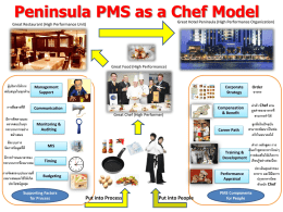 PENINSULA PMS as Chef Journey