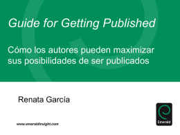 Guide for getting published