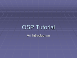 Tutorial slides for the OSP simulator.