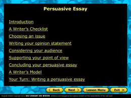 Persuasive Writing