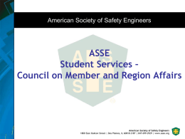 Student Sections - American Society of Safety Engineers