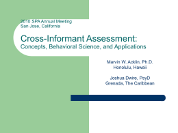 Cross-Informant Assessment: A Powerful Tool for