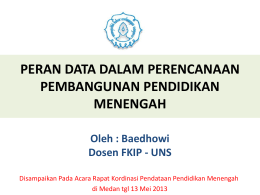 Peran Data Dalam Perencanaan Pembangunan