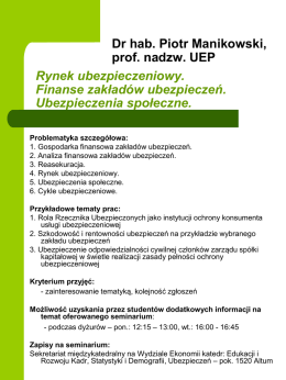 dr hab. Piotr Manikowski, prof. nadzw. UEP
