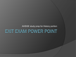 Exit Exam power point