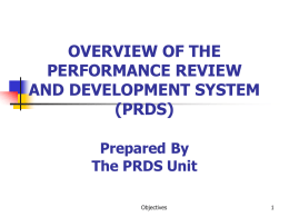 An Overview of the PRDS