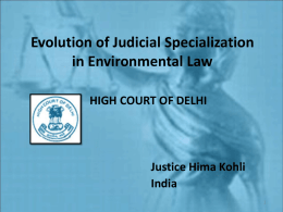 Evolution of Judicial Specialization in Environmental Law HIGH