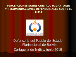 Percepciones sobre control migratorio y recomendaciones