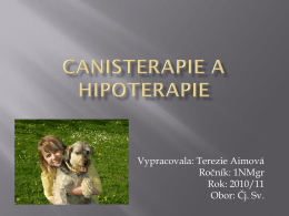 Canisterapie a hipoterapie.