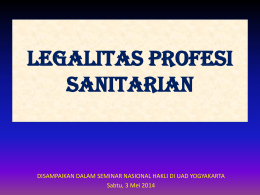 Legalitas sanitarian - Dinas Kesehatan Kota Yogyakarta
