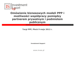 Modele biznesowe PPP - Targi PPP Płock 2012