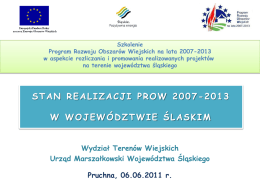 Stan realizacji PROW 2007-2013 w województwie śląskim