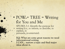 POW + TREE = Writing for You and Me
