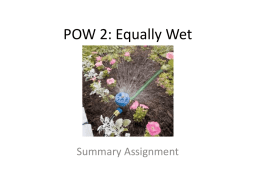 POW 2: Equally Wet - Littleton High School