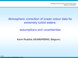 assumptions and uncertainties, K. Ruddick (MUMM