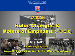 2014 Baseball Rules Changes and POEs