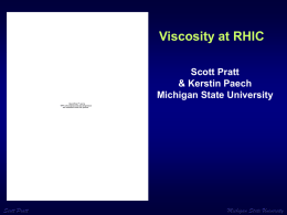 Viscosity at RHIC - RHIG