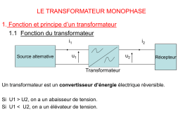 LE TRANSFORMATEUR MONOPHASE