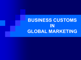 business customs in global marketing