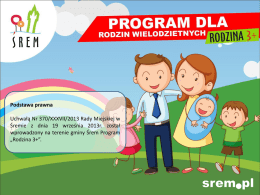 Program dla rodzin wielodzietnych "RODZINA 3+"
