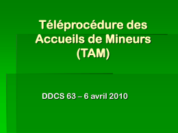 Téléprocédure des Accueils de Mineurs (TAM) DDCS
