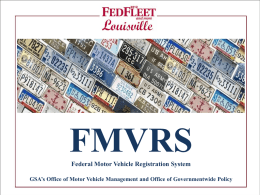 Federal Motor Vehicle Registration System (FMVRS)