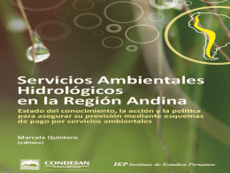Servicios Hidrologicos en la Región Andina