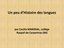 Un peu d`Histoire des langues
