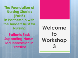 Approaches - Foundation of Nursing Studies