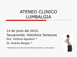 ATENEO Lumbalgia Tbo - Página de los Residentes de Medicina