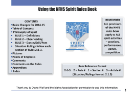 using the nfhs spirit rule book