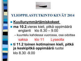 YLIOPPILASTUTKINTO KEVÄT 2003