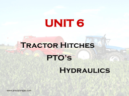 UNIT 6 Tractors Hitches, PTO`s, and Hydraulics