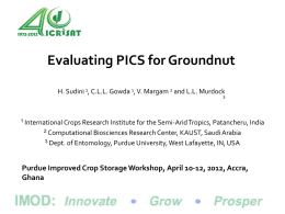 Evaluating PICS for Groundnut Storage