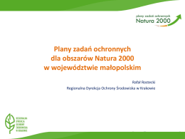 Plany zadań ochronnych dla obszarów Natura 2000 w