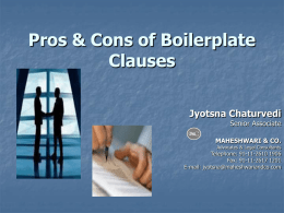 Pros and Cons Of Boiler Plate Clauses