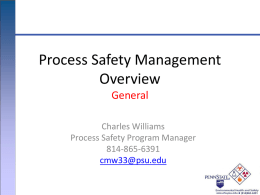 Process Safety Management - Environmental Health and Safety