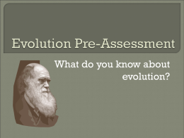 Evolution Pre-Assessment