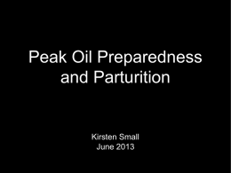 Peak Oil Preparedness and Parturition