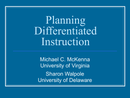 Planning Differentiated Instruction