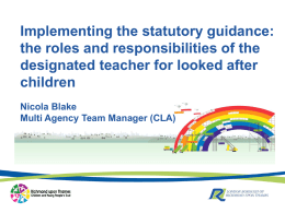 Developing the role of the designated teacher…