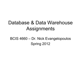 Database & Data Warehouse Assignments