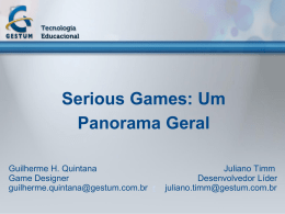 Serious Games: um panorama geral