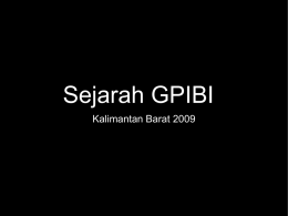 PIBI History - gpibi immanuel yogyakarta