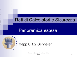 Sicurezza Informatica I - Dipartimento di Matematica e Informatica