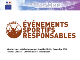 SDD - Sport et développement durable