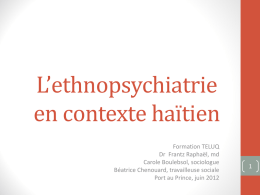 L`ethnopsychiatrie en contexte haïtien