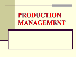 PRODUCTION MANAGEMENT